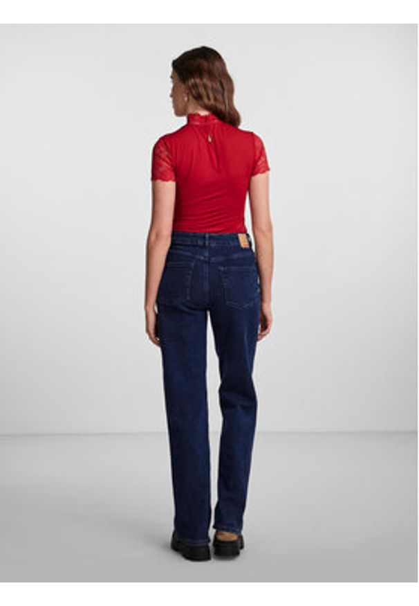 Pieces Body 17131182 Czerwony Slim Fit. Kolor: czerwony. Materiał: syntetyk