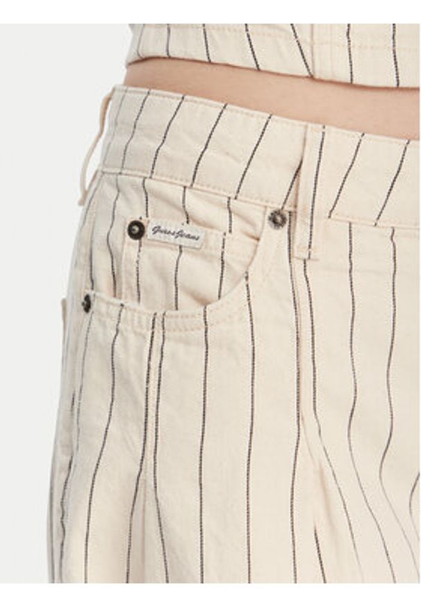 Guess Jeans Jeansy W6GA2U D7961 Écru Wide Leg. Kolor: kremowy