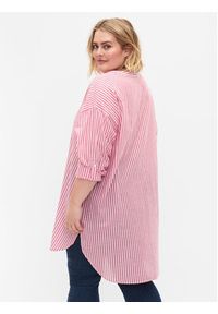 Zizzi Sukienka koszulowa CA02353B Czerwony Loose Fit. Kolor: czerwony. Materiał: bawełna. Typ sukienki: koszulowe #3