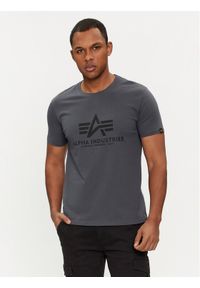 Alpha Industries T-Shirt Basic 100501 Szary Regular Fit. Kolor: czarny. Materiał: bawełna #1