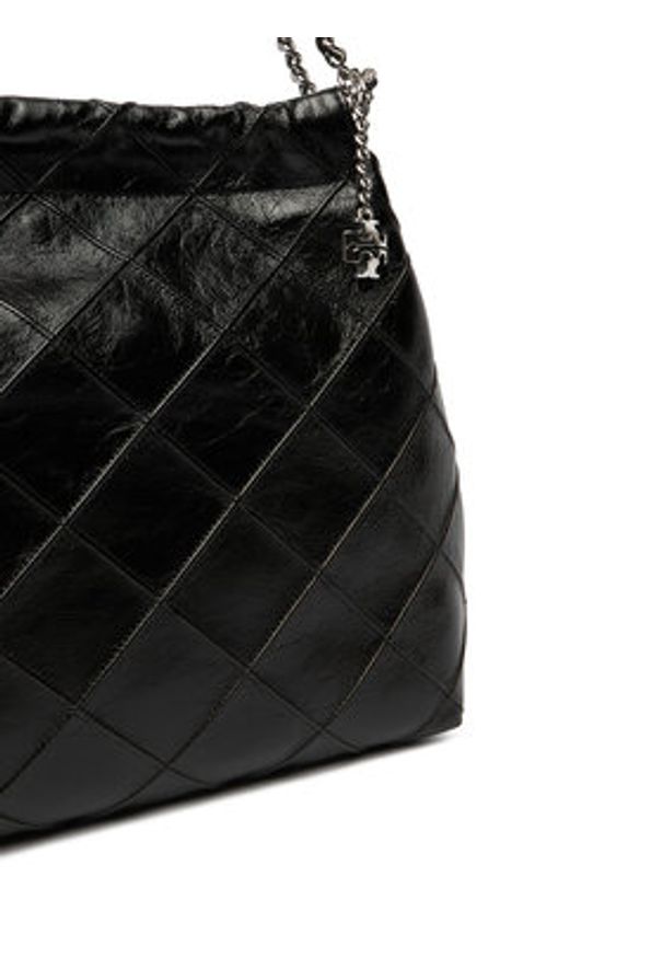 Tory Burch Torebka Fleming Soft Distressed Hobo Bag 165170 Czarny. Kolor: czarny. Materiał: skórzane