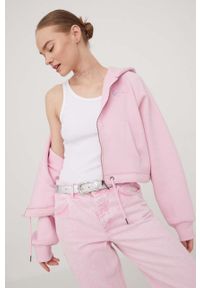 Karl Kani bluza damska kolor różowy z kapturem gładka. Typ kołnierza: kaptur. Kolor: różowy. Długość rękawa: raglanowy rękaw. Wzór: gładki #1