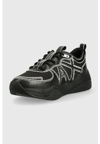 Armani Exchange sneakersy XDX039.XV406.00002 kolor czarny. Nosek buta: okrągły. Zapięcie: sznurówki. Kolor: czarny. Materiał: materiał. Obcas: na platformie #5