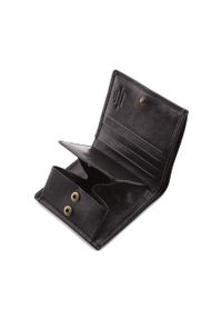 Wittchen - Damski portfel skórzany z herbem na zatrzask czarny. Kolor: czarny. Materiał: skóra #5