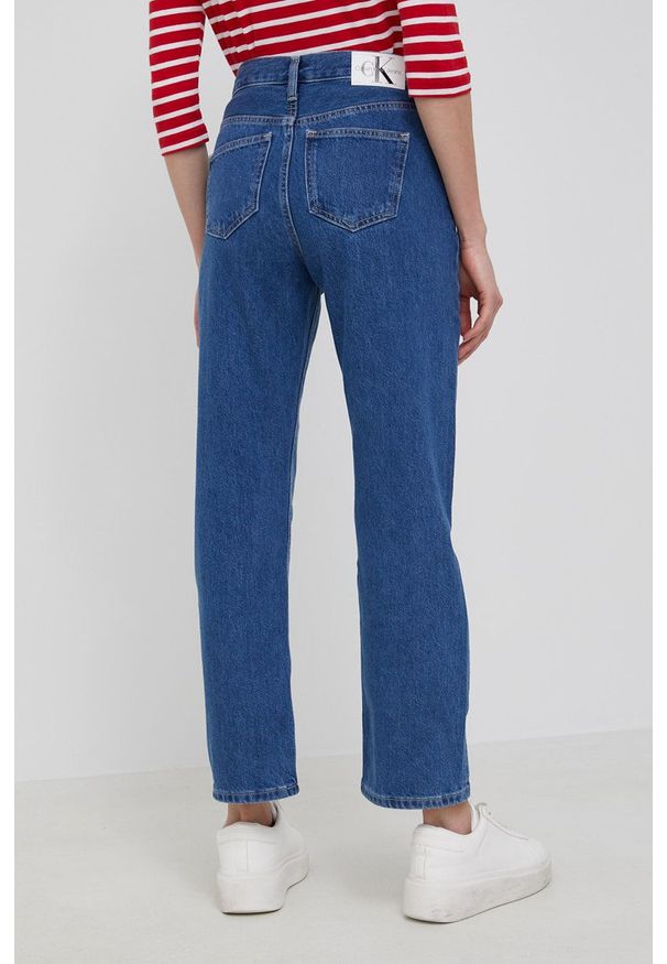 Calvin Klein Jeans Jeansy damskie high waist. Stan: podwyższony. Kolor: niebieski