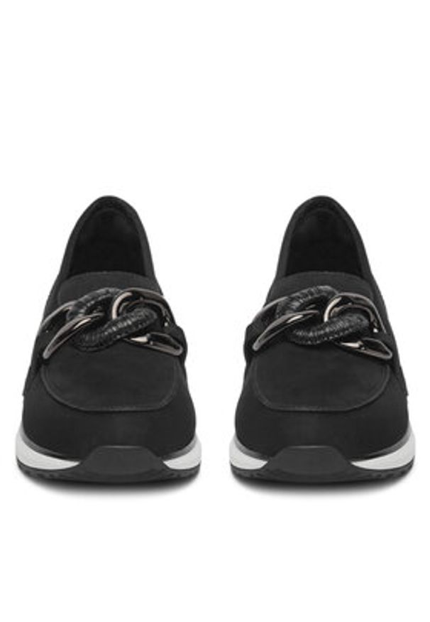 Remonte Półbuty D1G11-02 Czarny. Kolor: czarny. Materiał: skóra, zamsz