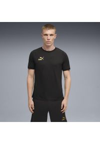 Puma - Męska koszulka piłkarska KINGtouch PUMA Black Gold. Kolor: czarny, wielokolorowy, żółty. Sport: piłka nożna