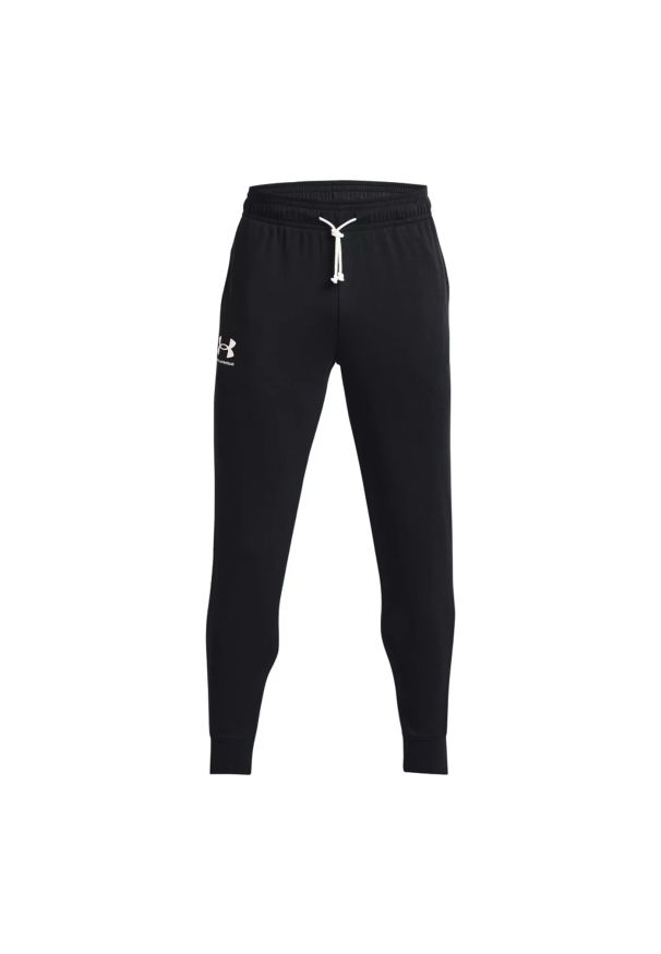 Under Armour UA RIVAL TERRY JOGGER Spodnie dresowe męskie. Okazja: na co dzień. Kolor: czarny. Materiał: dresówka. Wzór: gładki. Styl: sportowy, klasyczny, casual