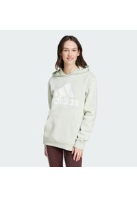 Adidas - Bluza z kapturem Essentials Logo Boyfriend Fleece. Typ kołnierza: kaptur. Kolor: zielony