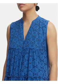 LOLA CASADEMUNT Sukienka letnia LS2616017 Niebieski Regular Fit. Kolor: niebieski. Materiał: bawełna. Sezon: lato #2