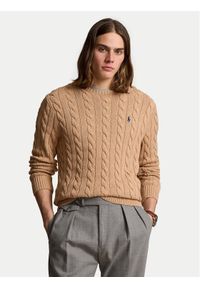 Polo Ralph Lauren Sweter 710775885014 Beżowy Regular Fit. Typ kołnierza: polo. Kolor: beżowy. Materiał: bawełna