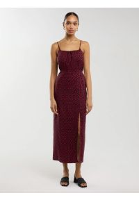 Big-Star - Sukienka damska midi z wiskozy na ramiączkach w serduszka czarna Frema 906. Kolor: czarny. Materiał: wiskoza. Długość rękawa: na ramiączkach. Wzór: aplikacja. Sezon: lato. Styl: elegancki. Długość: midi #6