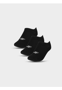 4f - Skarpety casual stopki (3-pack) damskie - czarne. Kolor: czarny. Materiał: włókno, poliamid, bawełna, materiał