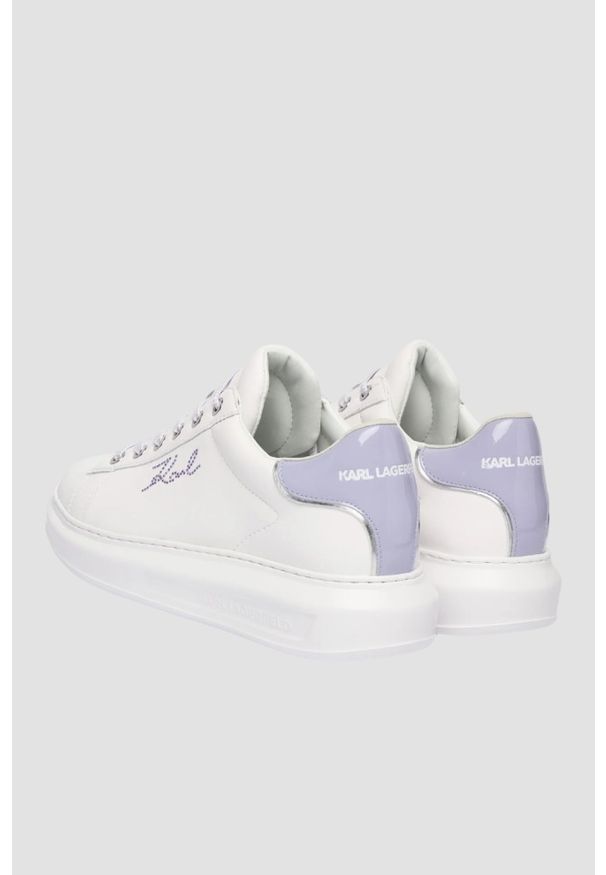 Karl Lagerfeld - KARL LAGERFELD Białe sneakersy damskie KAPRI Rhinestone Karl Trim, Rozmiar 37. Okazja: na co dzień. Kolor: biały. Wzór: aplikacja