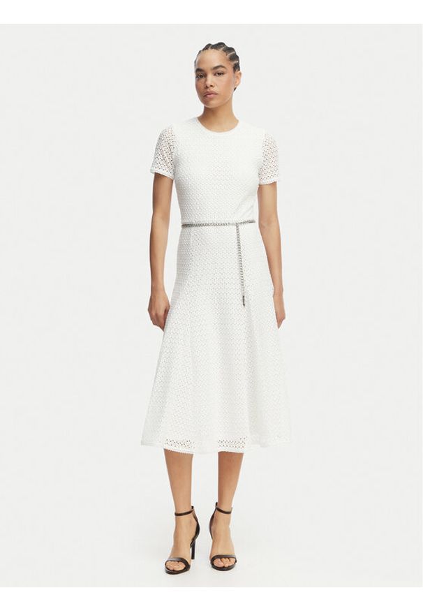 MICHAEL Michael Kors Sukienka codzienna MS683DUKS1 Biały Regular Fit. Okazja: na co dzień. Kolor: biały. Materiał: syntetyk. Typ sukienki: proste. Styl: casual