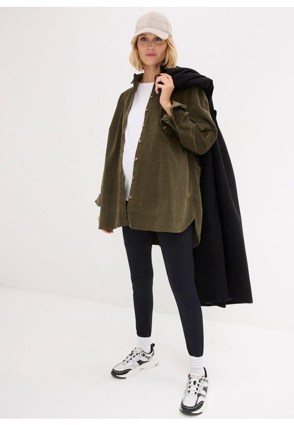 bonprix - Legginsy ciążowe ocieplane. Kolekcja: moda ciążowa. Kolor: czarny. Długość: długie