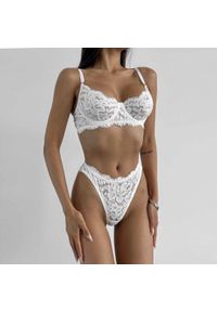 Intica - Komplet bielizny koronkowej z regulowanymi ramiączkami Dorota. Kolor: biały. Materiał: koronka. Wzór: koronka #10