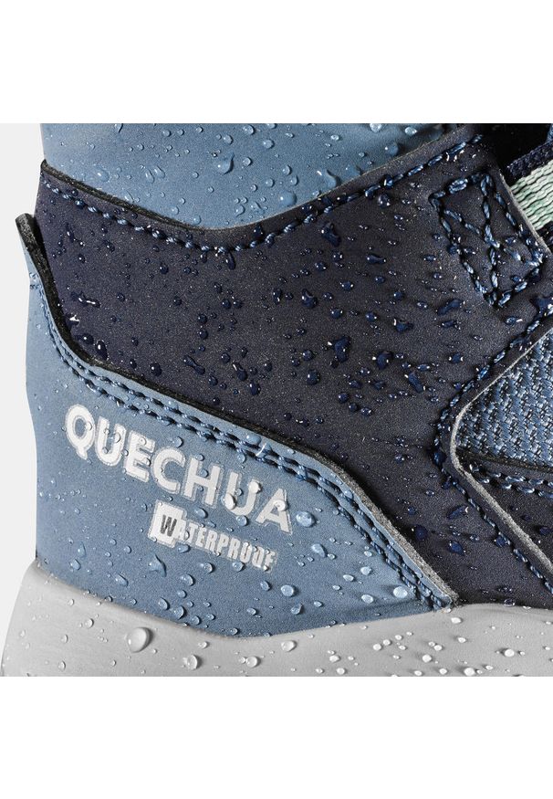 quechua - Buty turystyczne dla dzieci Quechua SH500 mountain wodoodporne. Kolor: wielokolorowy, niebieski, szary, zielony. Sezon: zima. Sport: turystyka piesza