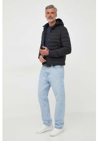 Armani Exchange sweter wełniany męski kolor granatowy lekki. Kolor: niebieski. Materiał: wełna #5