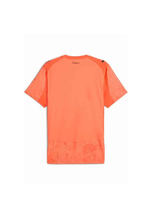 Puma - Męska autentyczna koszulka KIDSUPER × MANCHESTER CITY PUMA Neon Sun Black Orange. Kolor: czarny, pomarańczowy, wielokolorowy, żółty