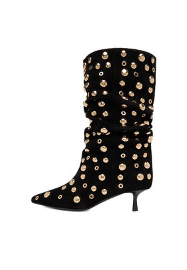 Eva Minge Botki EO-TESS-2117-05 Czarny. Kolor: czarny. Materiał: skóra, zamsz