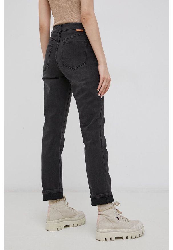 Vila Jeansy damskie medium waist. Okazja: na co dzień. Kolor: szary. Styl: casual