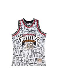 Mitchell & Ness - Koszulka NBA Vancouver Grizzlies Doodle Swingman Mike Bibby 1998-99. Kolor: biały. Sport: koszykówka #1