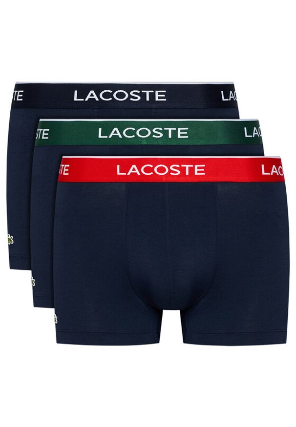 Lacoste Komplet 3 par bokserek 5H3401 Granatowy. Kolor: niebieski. Materiał: bawełna