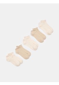 Sinsay - Strukturalne skarpetki z bawełną 5 pack - beżowy. Kolor: beżowy. Materiał: bawełna #1