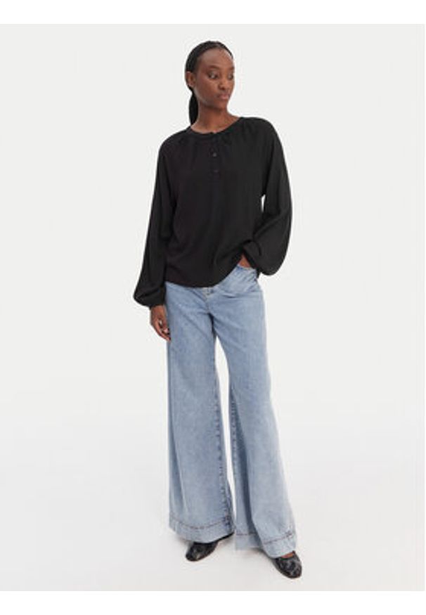 Vero Moda Bluzka Vmbella 10334524 Czarny Loose Fit. Kolor: czarny. Materiał: wiskoza