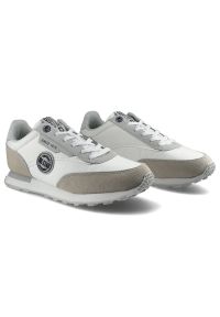 Big-Star - Białe Sneakersy Big Star Damskie Skórzane Półbuty. Okazja: na co dzień. Kolor: szary. Materiał: skóra ekologiczna, jeans, materiał #3