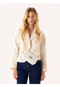 Kazar - Minimalistyczna skórzana torebka na łańcuszku. Kolor: biały. Materiał: skórzane. Styl: wizytowy, klasyczny, elegancki. Rodzaj torebki: na ramię #7