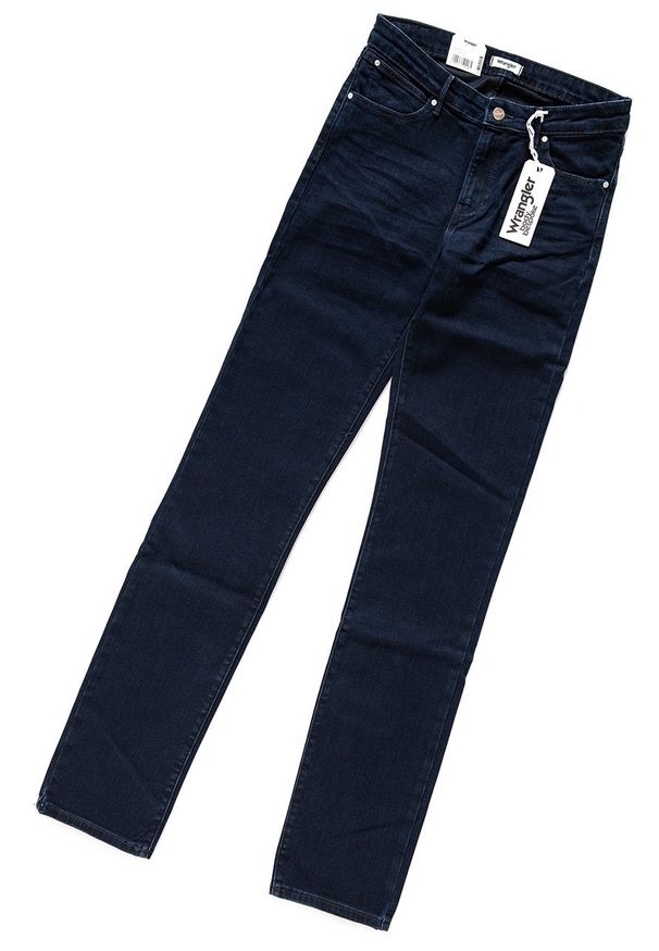 Wrangler - DAMSKIE SPODNIE JEANSOWE WRANGLER STRAIGHT BLUEBLACK W28TQC51L 112128517