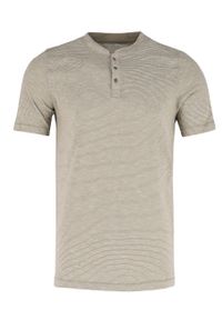 Volcano - T-shirt ze stójką TM-LAB. Typ kołnierza: kołnierzyk stójkowy. Materiał: bawełna, jeans, materiał. Długość rękawa: krótki rękaw. Długość: krótkie. Wzór: gładki, paski. Styl: wakacyjny #1