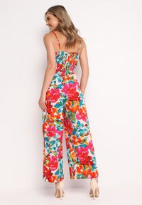 Born2be - Czerwony Letni Kombinezon w Kwiatowy Wzór Vekizo. Kolor: czerwony. Wzór: kwiaty. Sezon: lato. Styl: elegancki #4