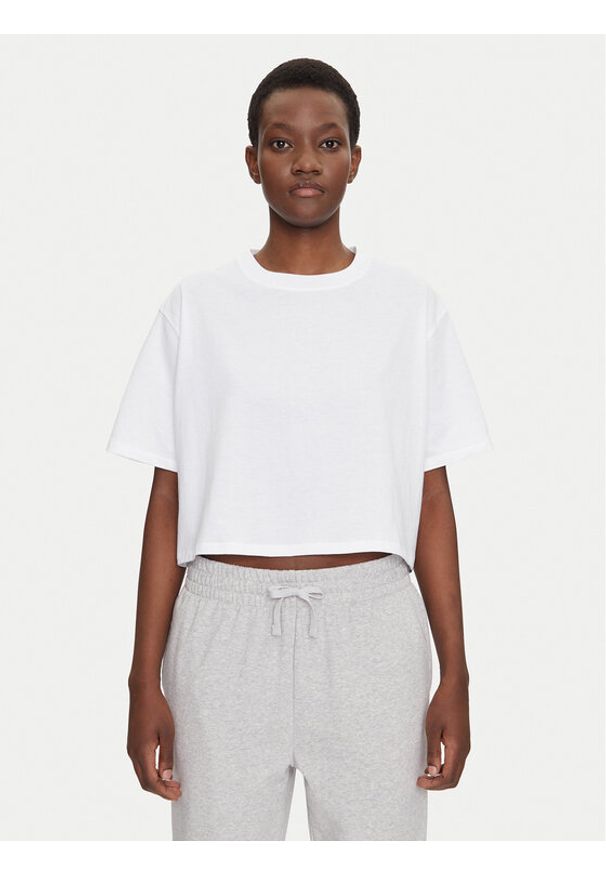 Under Armour T-Shirt Rival 1389721 Biały Loose Fit. Kolor: biały. Materiał: syntetyk, bawełna