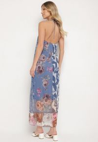 Born2be - Niebieska Siateczkowa Sukienka z Wiskozą w Kwiatowy Wzór Izaleira. Okazja: na co dzień, na imprezę. Kolor: niebieski. Materiał: wiskoza. Wzór: kwiaty. Sezon: lato. Styl: casual, elegancki #6