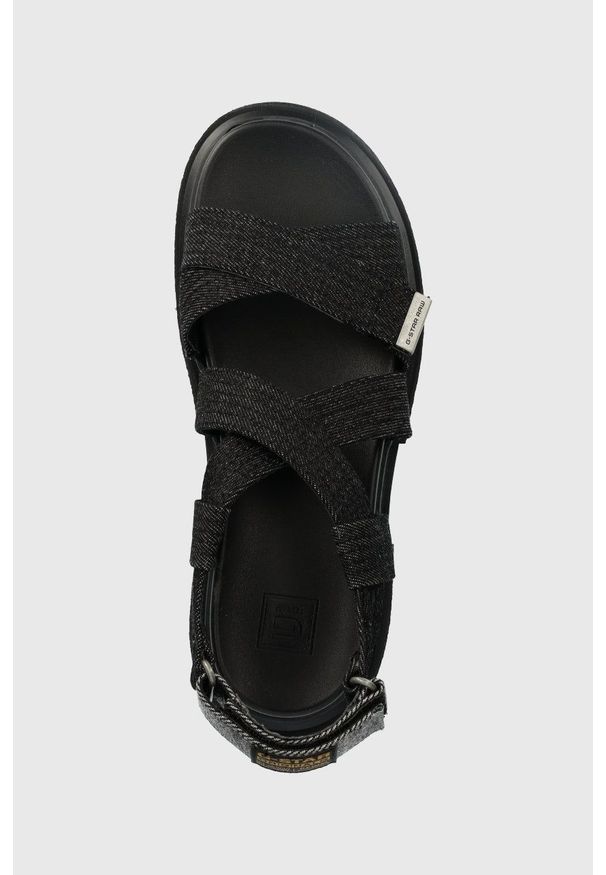G-Star RAW - G-Star Raw sandały xinva dnm damskie kolor czarny na platformie. Zapięcie: rzepy. Kolor: czarny. Materiał: materiał, guma. Wzór: gładki. Obcas: na platformie