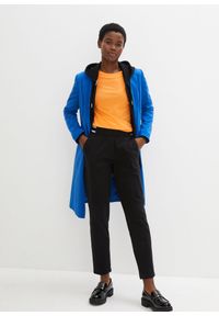 bonprix - Spodnie z czystej bawełny organicznej. Kolor: czarny. Materiał: bawełna. Wzór: paski #2