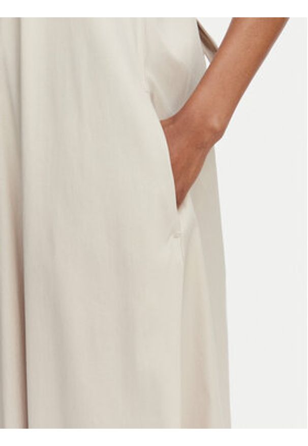Max Mara Beachwear Sukienka codzienna 2616221039650 Beżowy Regular Fit. Okazja: na co dzień. Kolor: beżowy. Materiał: bawełna. Typ sukienki: proste. Styl: casual