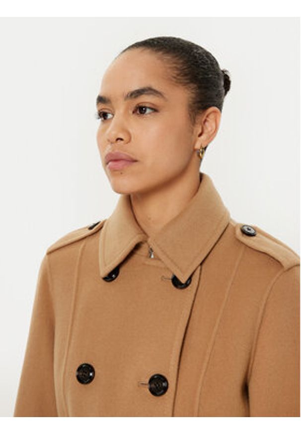 MAX&Co. Płaszcz wełniany 2516011031200 Brązowy Regular Fit. Kolor: brązowy. Materiał: wełna