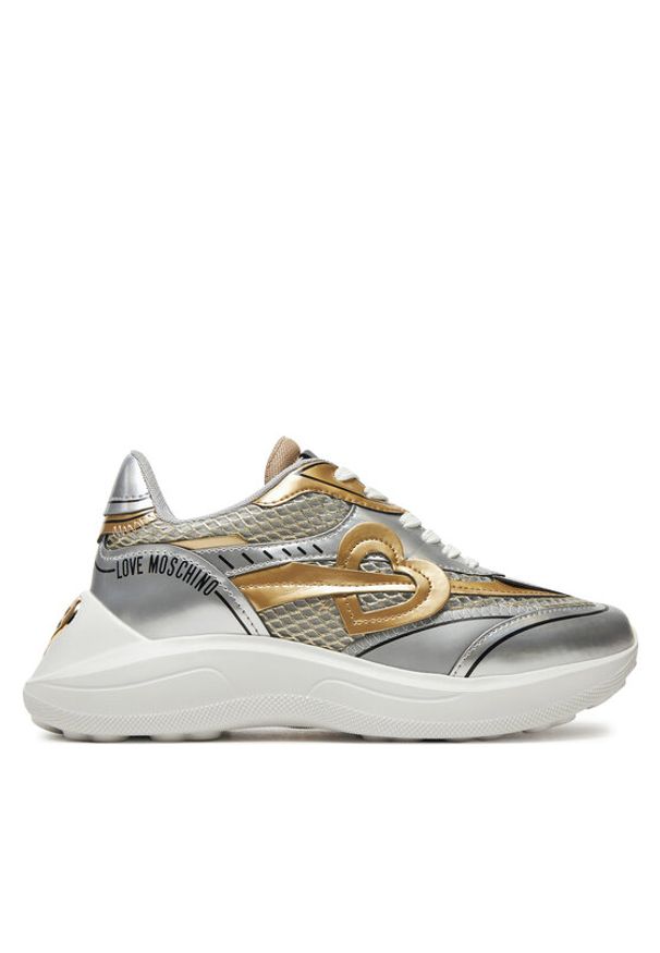 Love Moschino - LOVE MOSCHINO Sneakersy JA15406G0LIQC90A Srebrny. Kolor: srebrny. Materiał: materiał