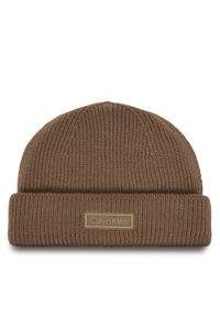 Calvin Klein Czapka LV04D8058G Brązowy. Kolor: brązowy. Materiał: wełna, materiał
