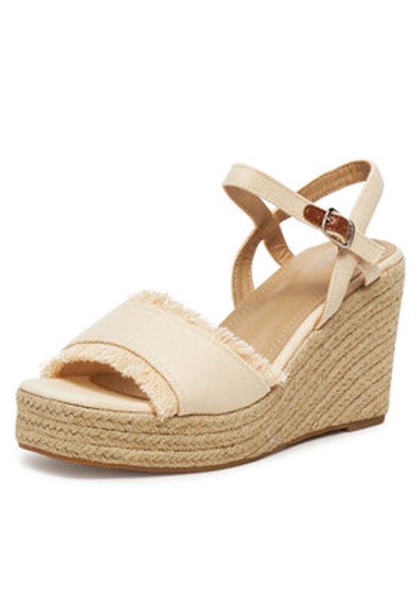 DeeZee Espadryle E0822-4A Beżowy. Kolor: beżowy. Materiał: materiał