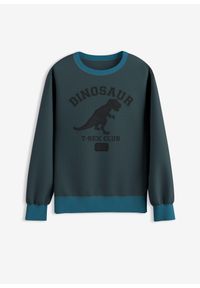 bonprix - Bluza z miekkiej mieszanki bawełny. Kolor: niebieski. Materiał: bawełna. Wzór: nadruk #1