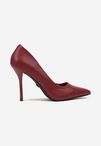Renee - Bordowe Szpilki Vices z Wkładką ze Skóry Naturalnej Mivika. Okazja: na co dzień. Kolor: czerwony. Materiał: skóra. Obcas: na szpilce. Styl: casual #4