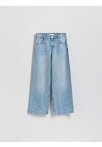 Reserved - Jeansy wide leg - niebieski. Kolor: niebieski