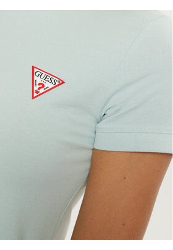 Guess T-Shirt W2YI44 J1314 Zielony Slim Fit. Kolor: zielony. Materiał: bawełna