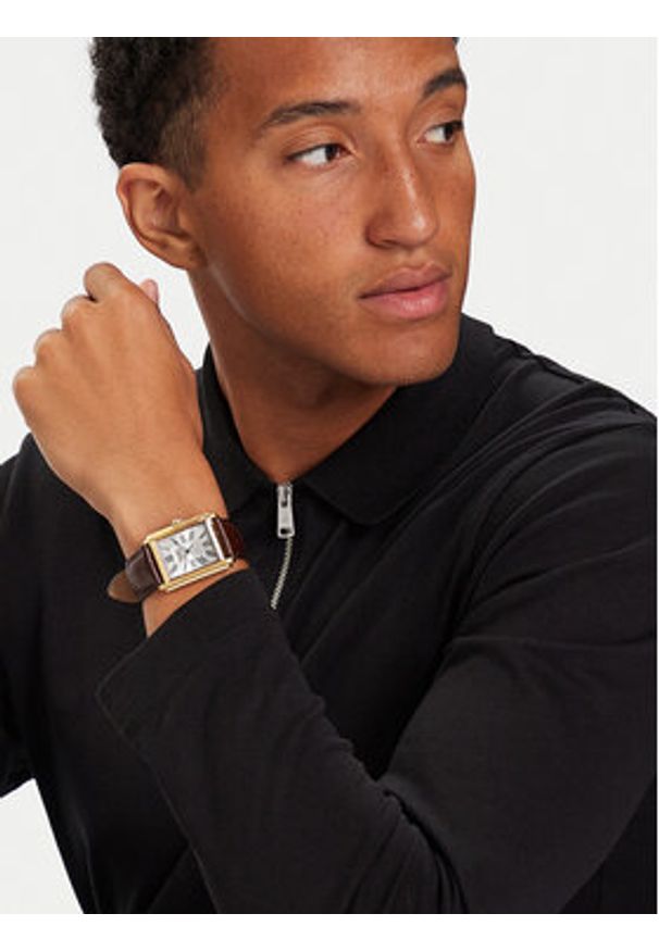 Fossil Zegarek Carraway FS6011 Brązowy. Kolor: brązowy. Materiał: skóra