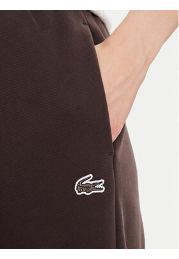 Lacoste Spodnie palazzo XF5248 Brązowy Wide Leg. Kolor: brązowy. Materiał: bawełna